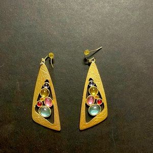 Gold multi-colored earrings